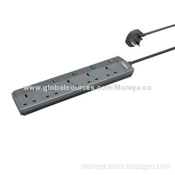 New Design Power Strip, 5-outlet British Individual Switches, Power Saving, 220-250V AC Voltage